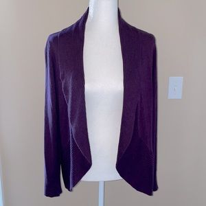 Chico’s Roxanne Rib Cardigan, Purple Spice, Size 1 or Medium, NWT